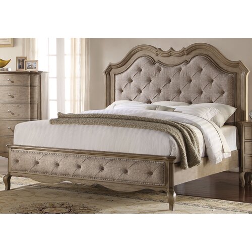 Barbieri Tufted Solid Wood And Upholstered Low Profile Standard Bed 